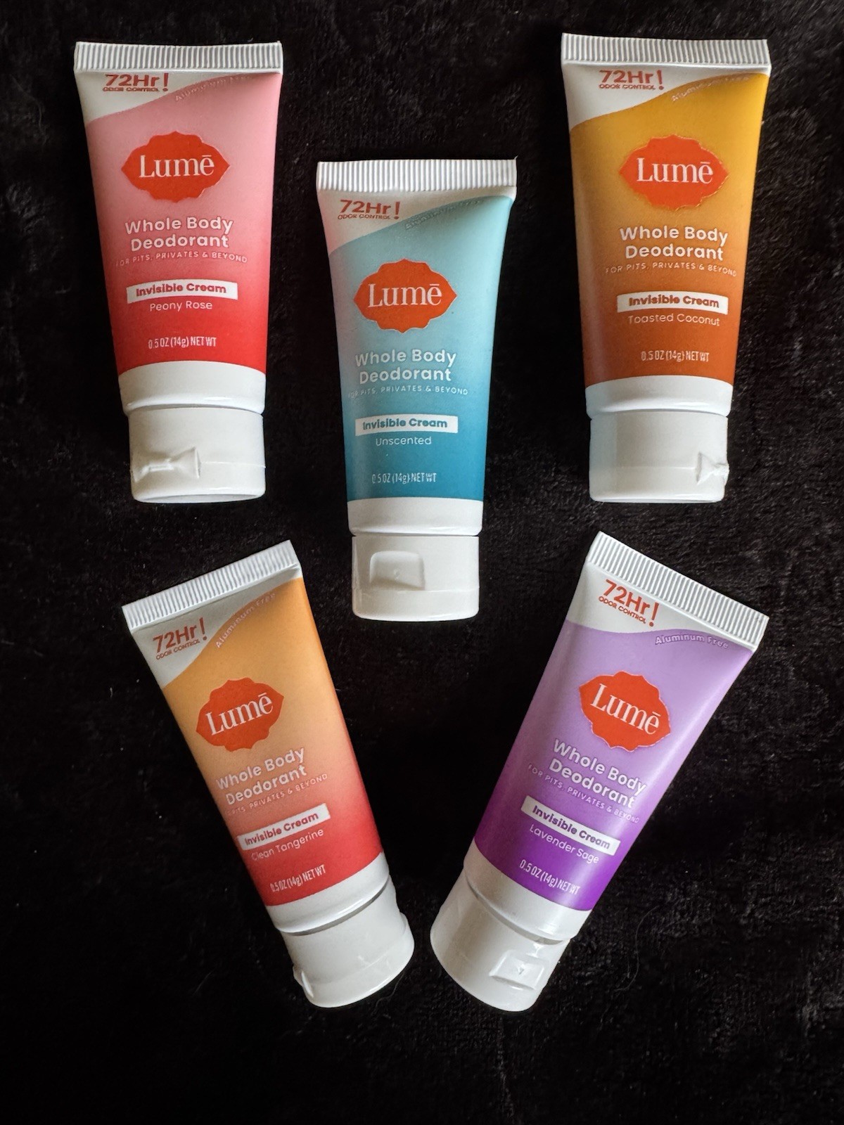 2-BOXES Lume Whole Body Deodorant Cream Travel Size Sampler Pack