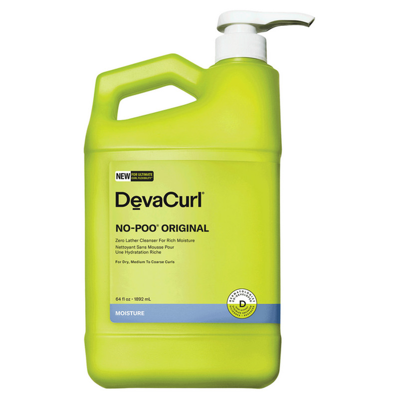 DevaCurl No-Poo Original Zero Lather Cleanser For Rich Moisture, 64 Fl OZ