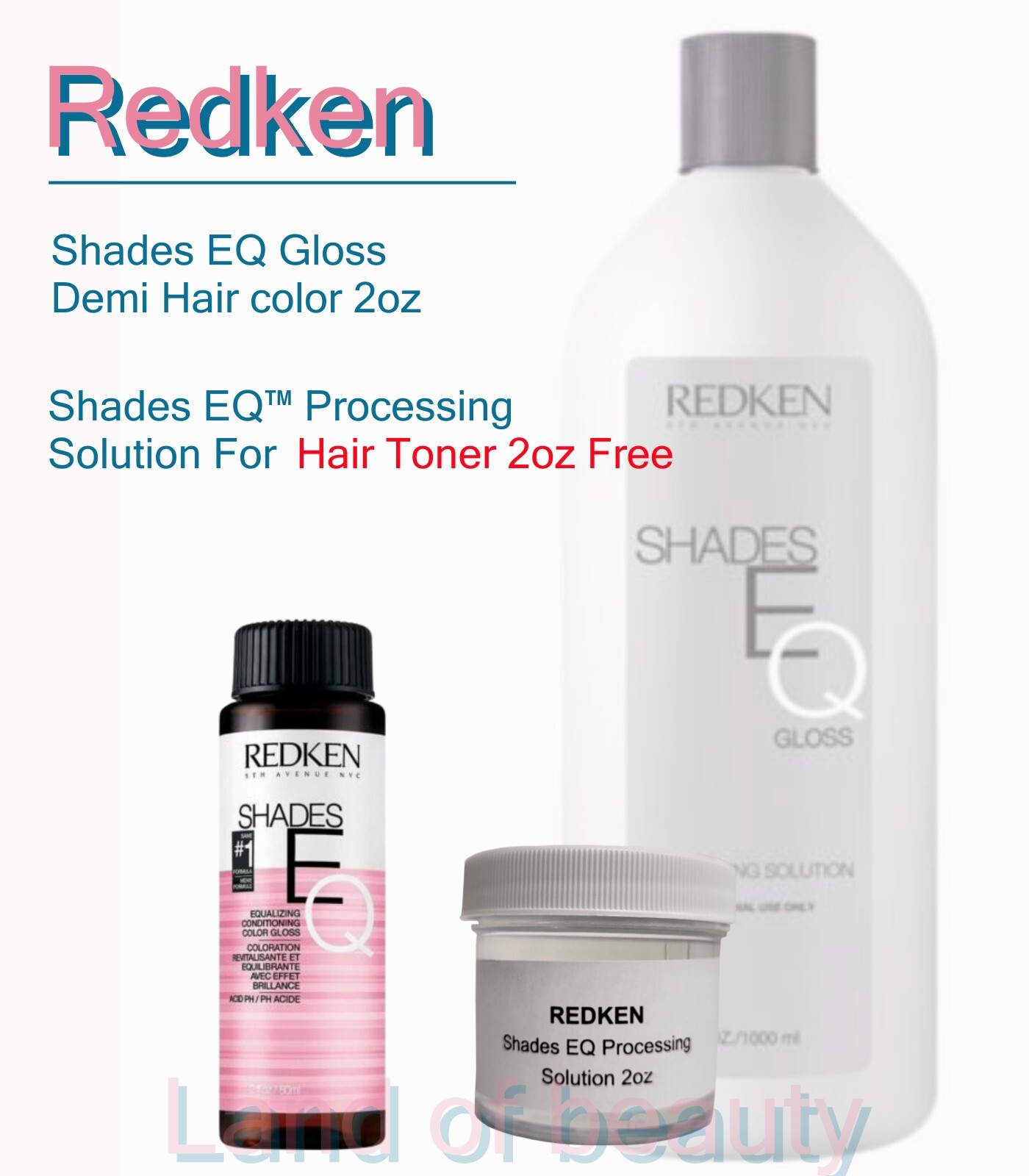 Redken Shades EQ Gloss Demi-Permanent 2oz + Processing Solution 2oz Free Toner