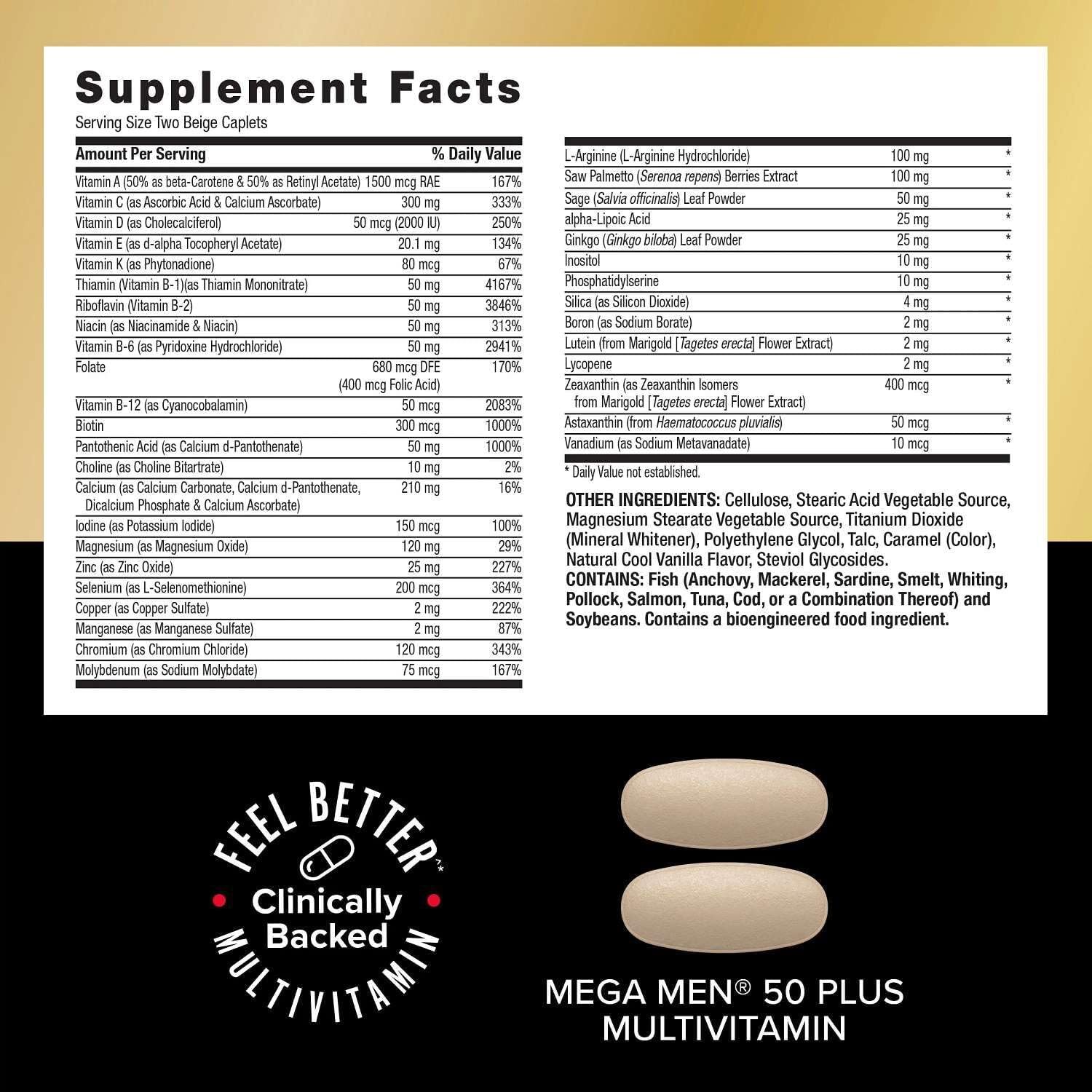 GNC Mega Men 50 Plus Vitapak Program for Men, Convenient Complete Nutrition, 5 P