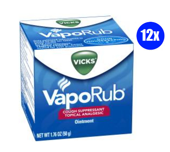 Vicks cough Vaporub Ointment – 1.76 oz, Pack of 12