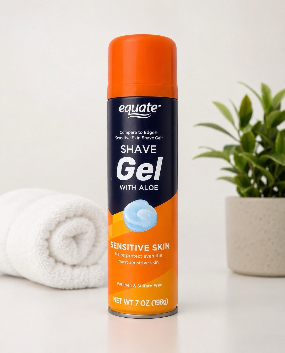 Equate Aloe Sensitive Skin Shave Gel 7 oz Paraben-Free Sulfate-Free