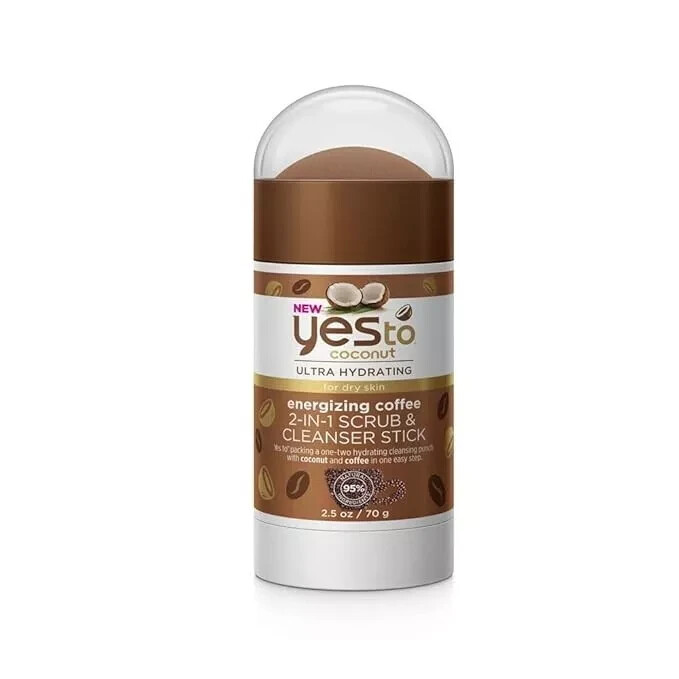 Yes To Coconut Coffee 2-In-1 Scrub & Cleanser Stick,Exfoliating 2.5Oz