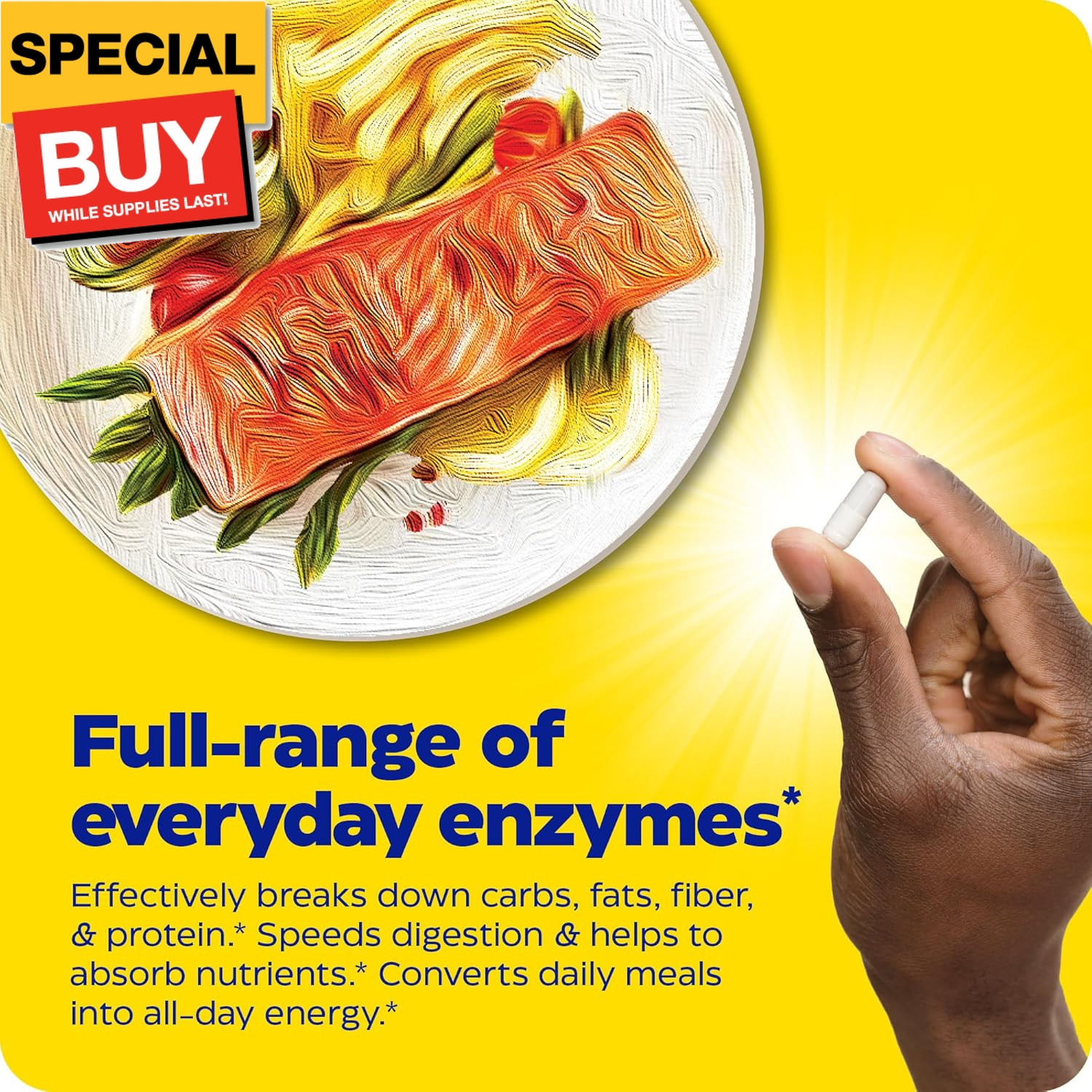 Digest, Full-Range, Everyday Digestive Enzymes, Offers Fast-Acting Gas & Bloatin