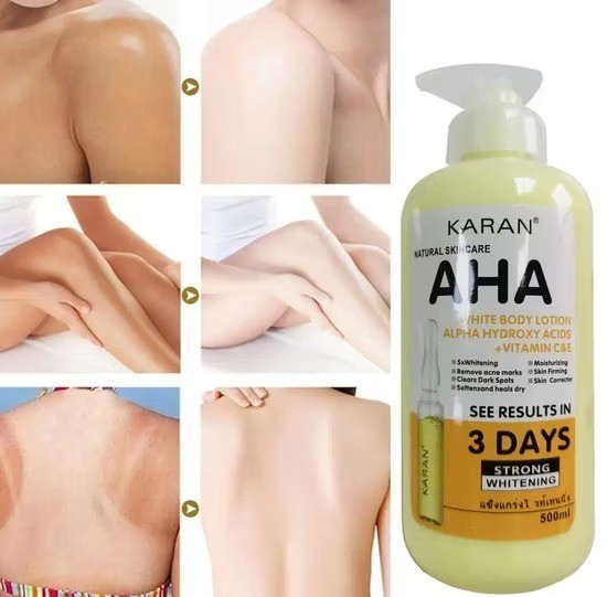 AHA Brightening & Whitening Body Cream for Smooth Glowing Skin 500ml USA