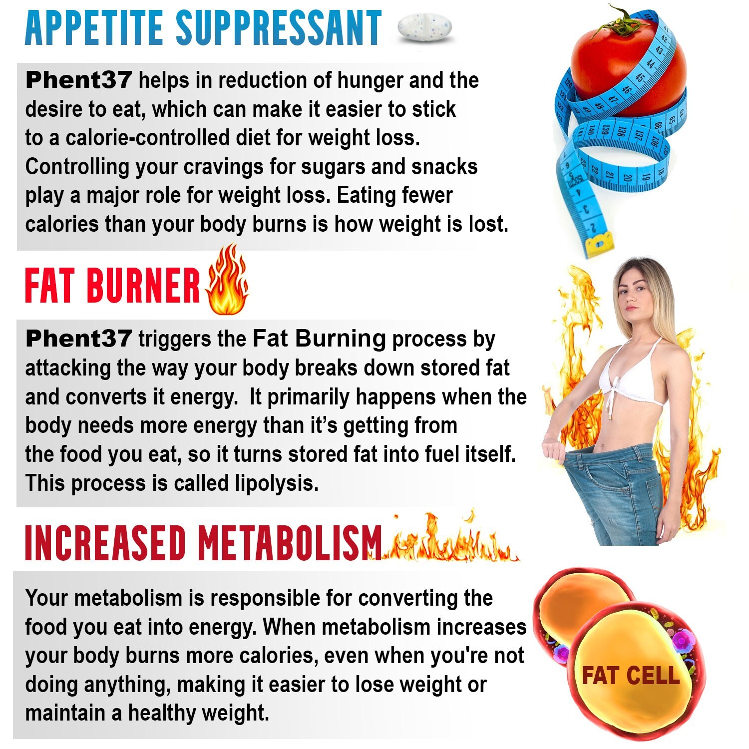 1 Bottle – Phent37 – Diet Pills Fat Burner, Weight Loss Formula