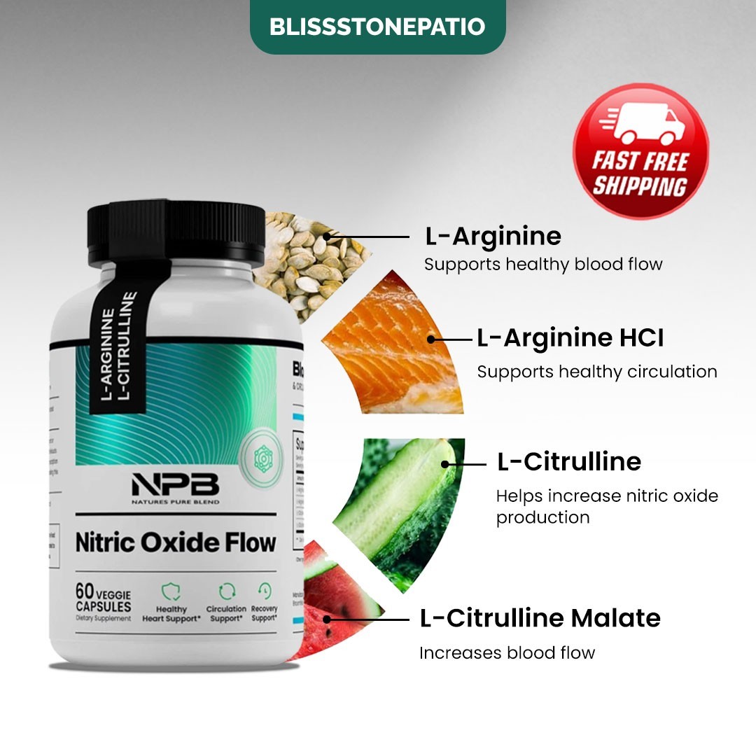 Genuine Natures Pure Blend Nitric Oxide Flow – 60 Capsules | Authentic