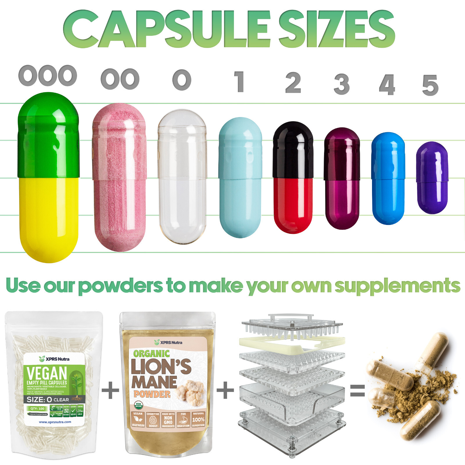 Size 4 Blue/White Empty Vegan Capsules Kosher Pill Vegetable Veggie Veg Caps