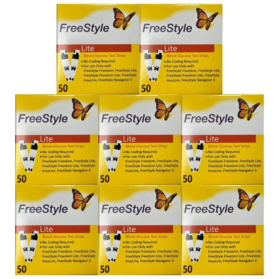 50 count lite test strips free-style – 400 strips (8 x 50)