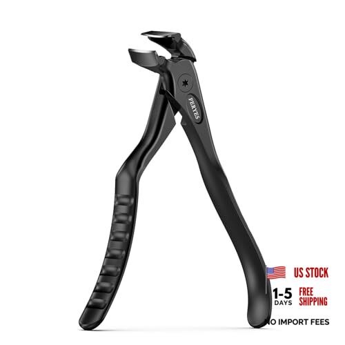 Ergonomic Non-Slip Long Handle Nail Clippers for Seniors, Unique Black (Large)