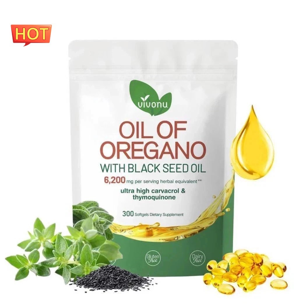 Vivonu Oil of Oregano Black Seed Oil 6200mg 300 Softgels Non-GMO Gluten Free