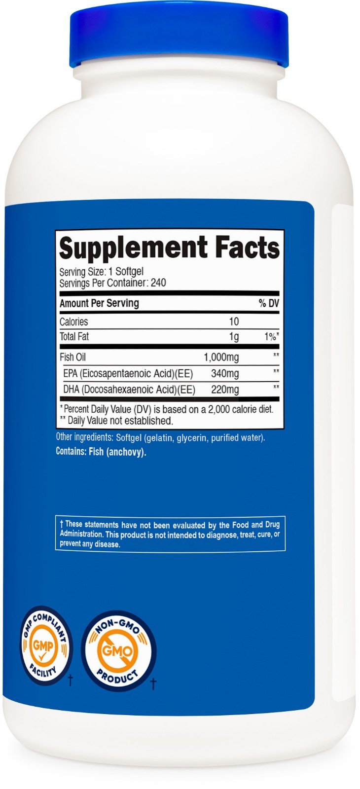 Nutricost High Quality Fish Oil 1000mg (560mg of Omega-3), 240 Softgels