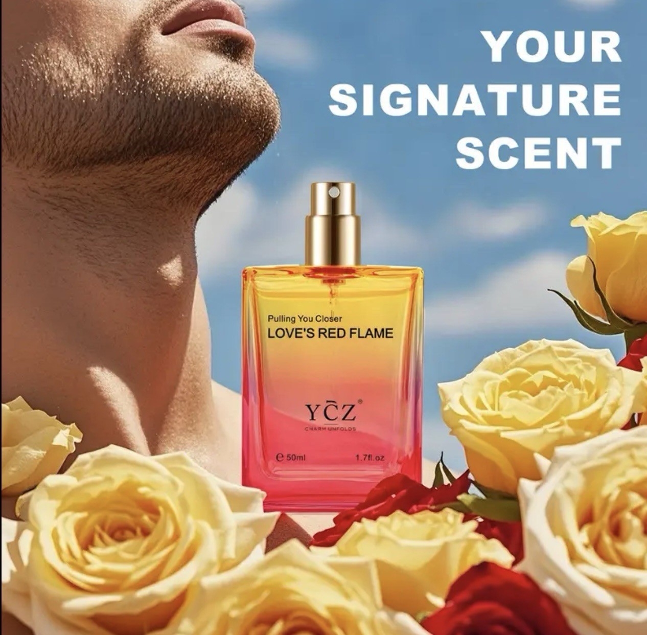 Ycz LOVE’S RED FLAME Perfume Men, Long-Lasting Fragrance, 50 ml (1.65 fl. Oz)