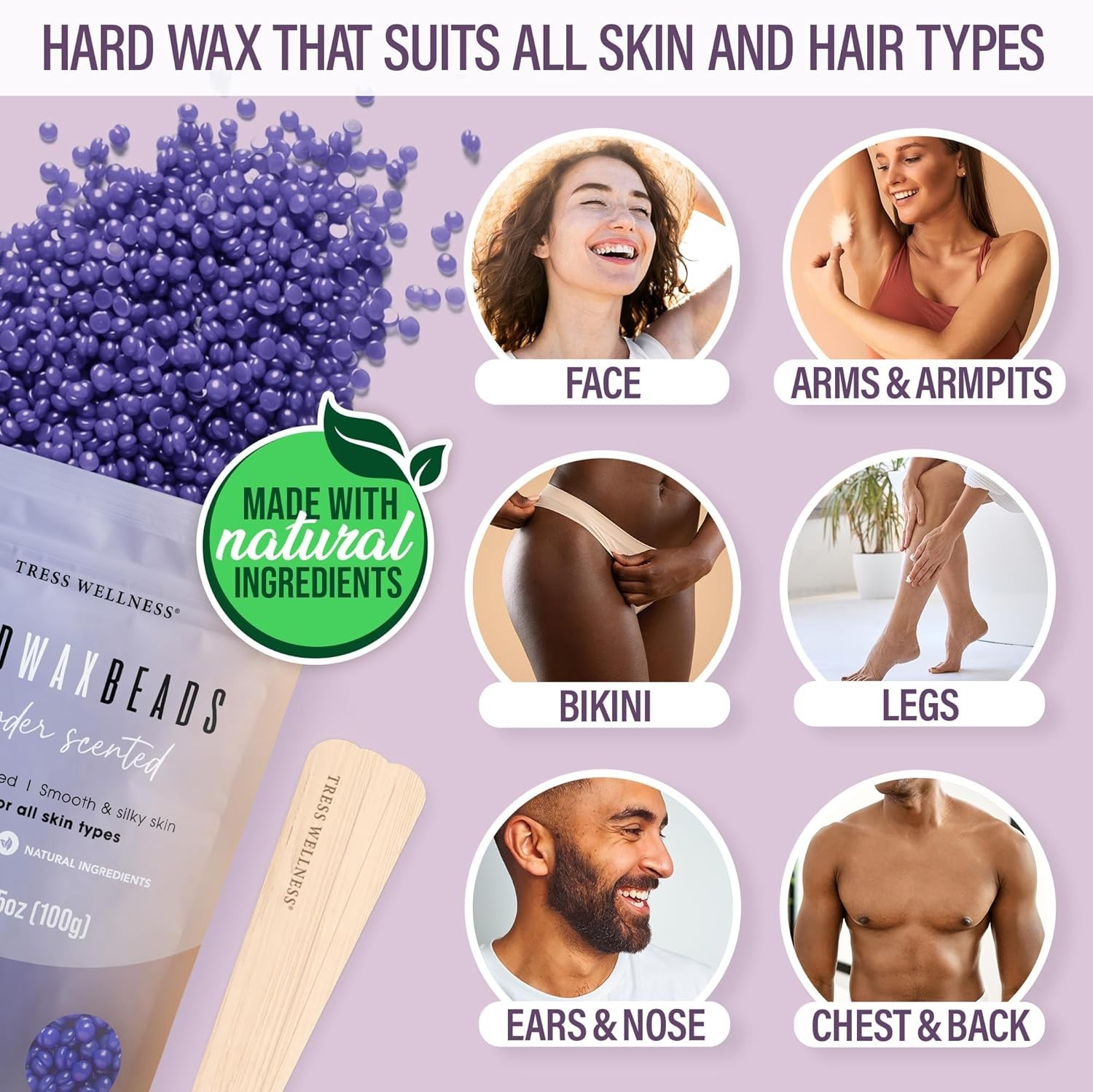 Tress Wellness Waxing Kit for Sensitive Skin with Digital Warmer *NEW See Box*