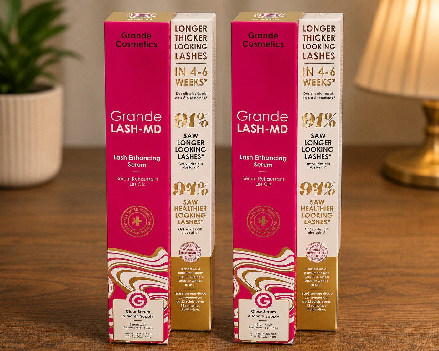 2PACK Grande LASH-MD Grande Lash Enhancing Serum 4ML 6 month Supply Newest