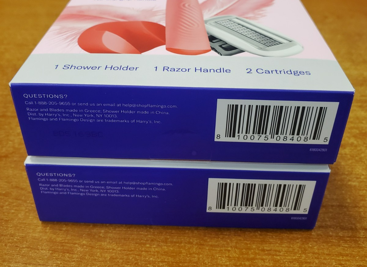 2 Boxes: Flamingo Womens 5 Blade Razor Handle + 2 Refills + Holder ea (4085) F5A