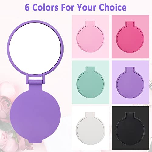 Pcs Mini Folding Mirror Round Compact, 2.4 in Small Portable Travel Makeup 12