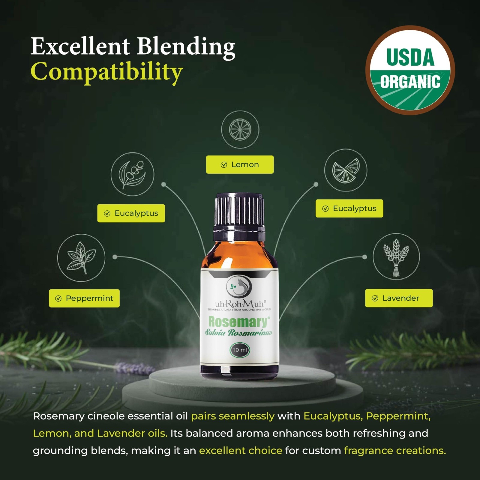 Rosemary ct Cineole-Salvia rosmarinus-Organic–Pure Natural & Undiluted, Spain