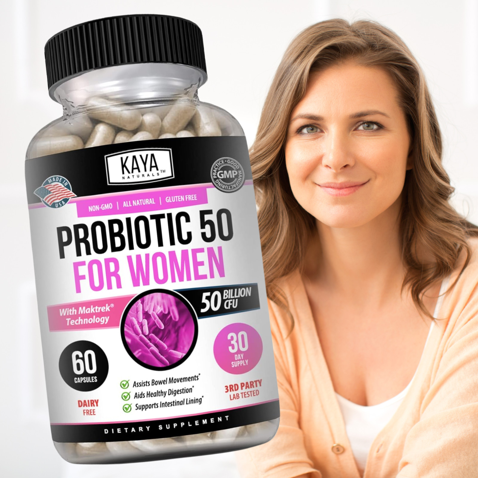(2 Pack) Women’s Probiotic 50 Billion Natural Digestive Immune Gut Health