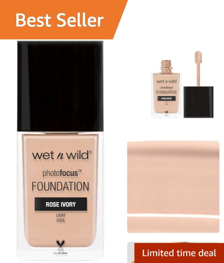 & Cruelty-Free Photo Focus Foundation in Rose Ivory – 0.29 Fl Oz
