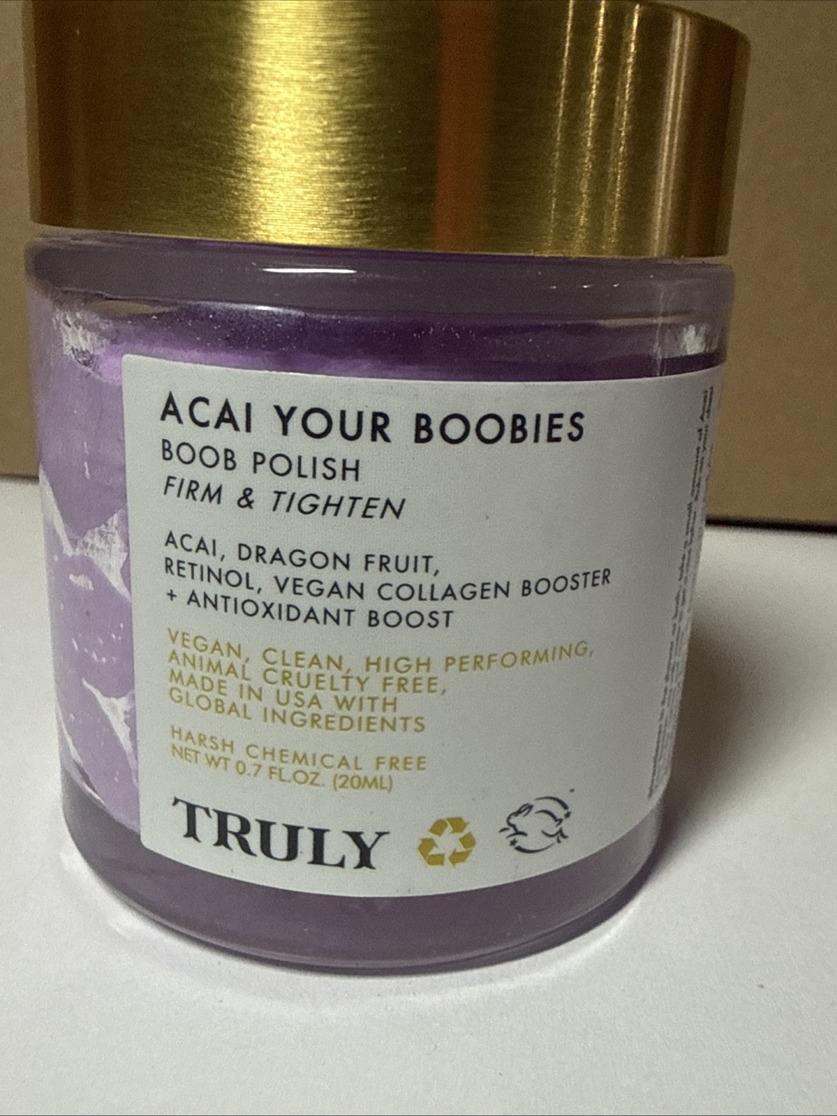 Truly Beauty Acai Your Boobies Lifting Boob Polish Firm and Tighten, 0.7 FL OZ