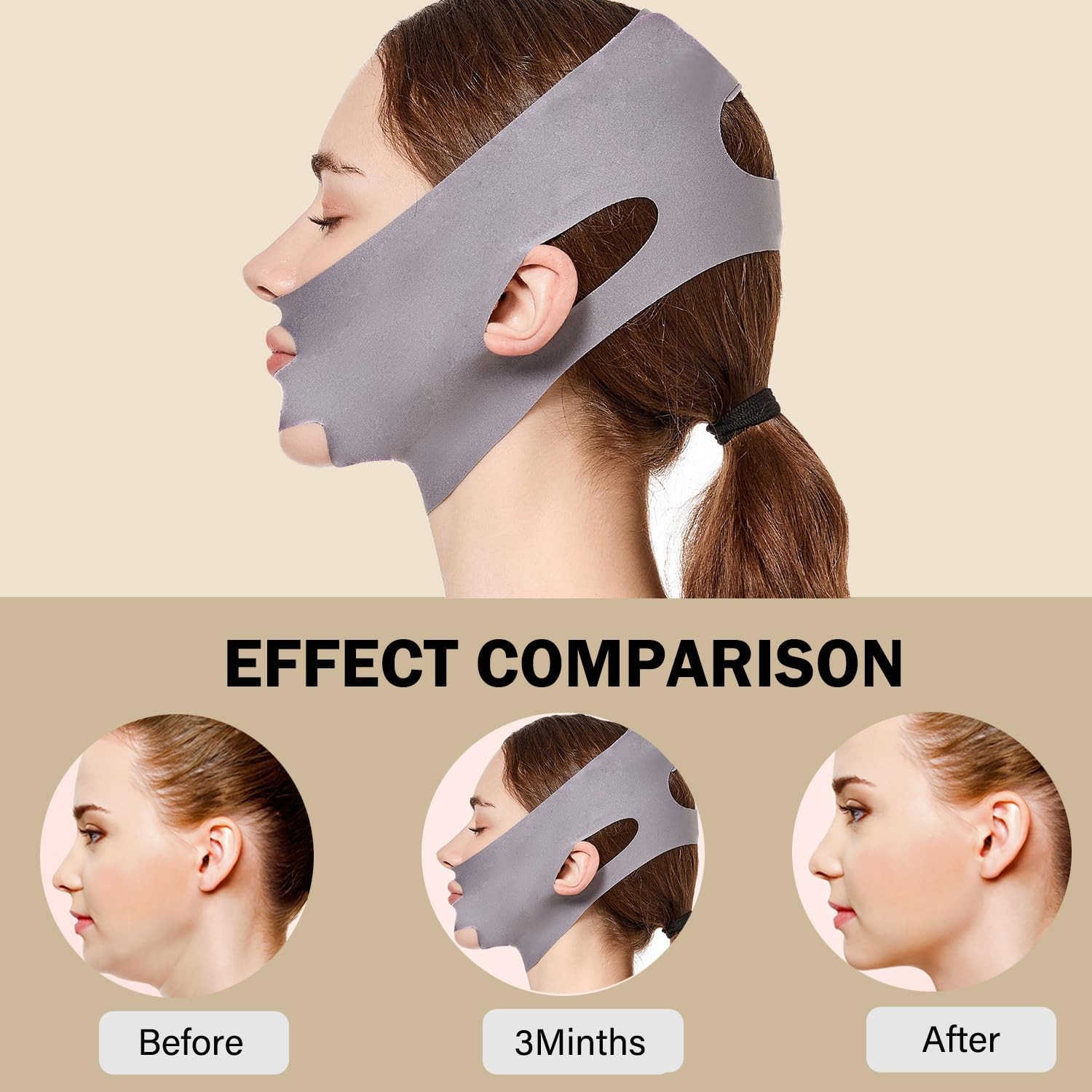 Reusable V Line Face Lifting Belt Anti-Wrinkle Slimming Double Chin Reducer Mask