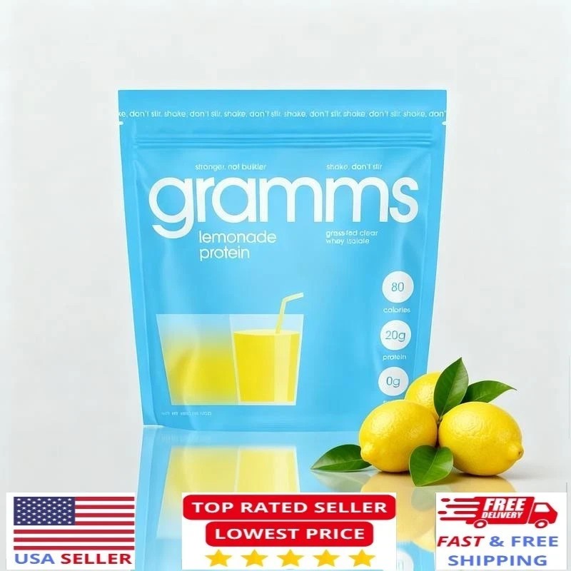 Gramms Lemon Flavor GrassFed Clear Whey Isolate Protein Powder pure protein