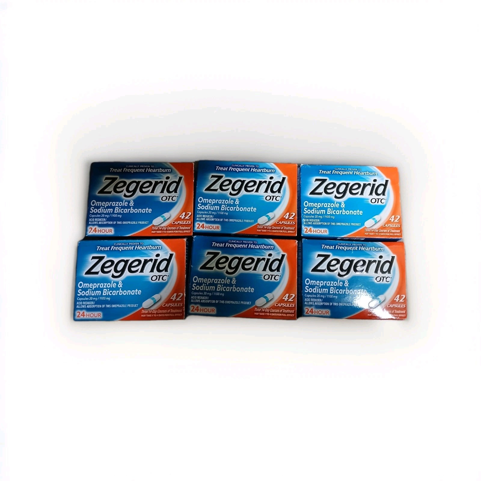 Zegerid OTC Heartburn Relief 20mg Capsule – 42 Count 6 Boxes 2028+