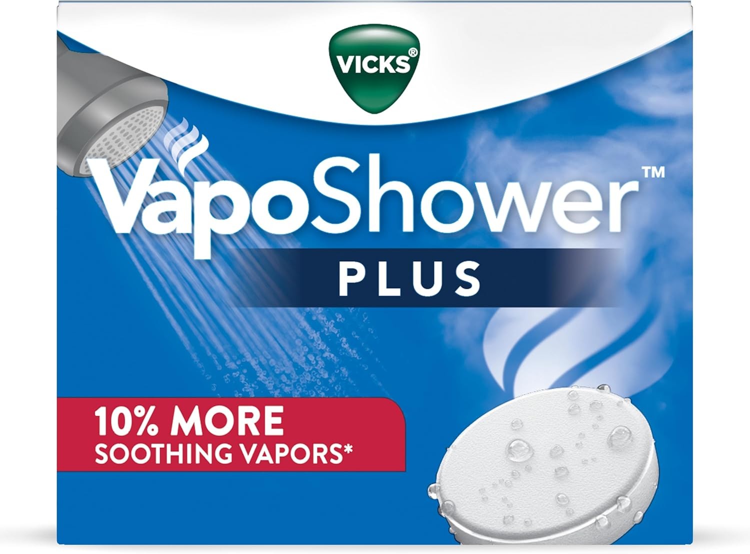 Vicks VapoShower Plus Shower Steamers Eucalyptus & Menthol Aromatherapy 12 Count