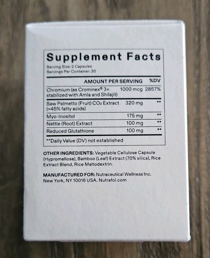Nutrafol Women’s Hormone Support 60 Capsules Glass Bottle Exp 1/28 NEW