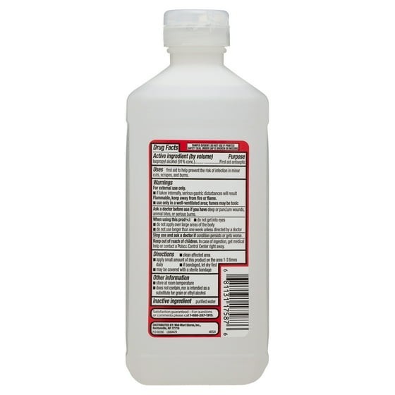 Equate 91% Isopropyl Alcohol Liquid Antiseptic, 16 fl oz (4 Pack )