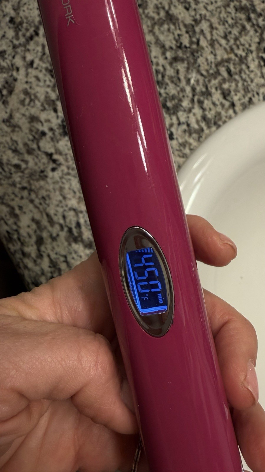 Brilliant New York Pink Hair Straightener Flat Iron, Digital Display, 450°F
