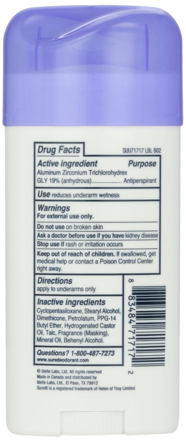 Sure Deodorant Invisible Solid, Unscented – 2.6 oz