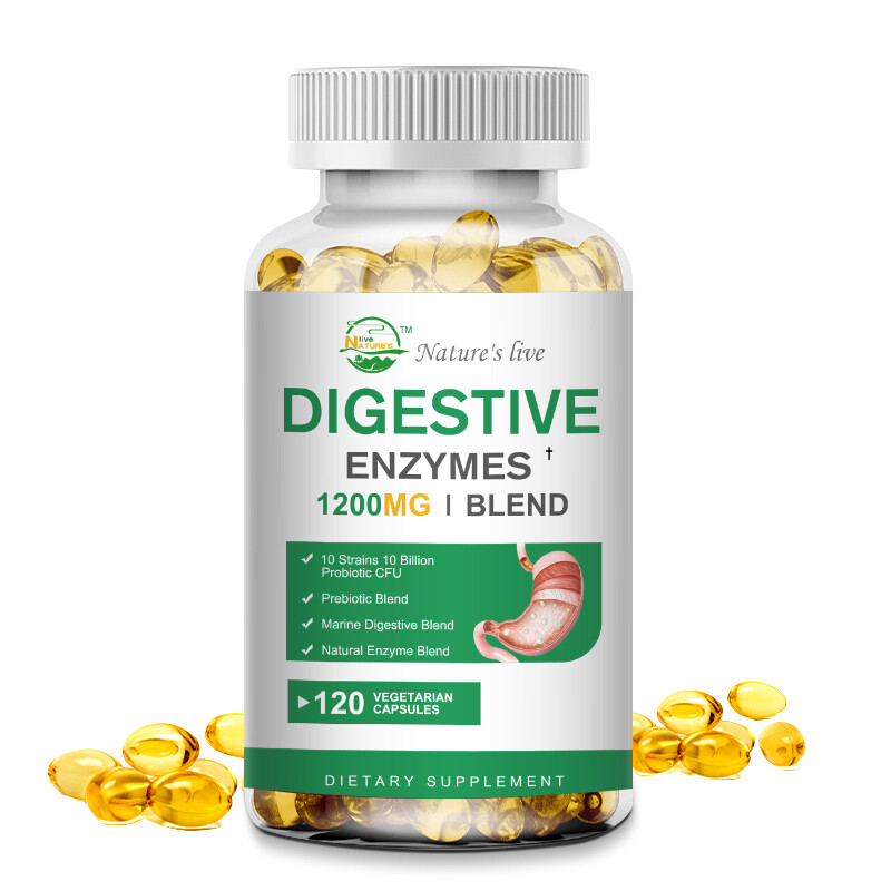 Digestive Enzymes Prebiotic & Probiotics Pancreatin Enzimas Digestivas 120 Caps
