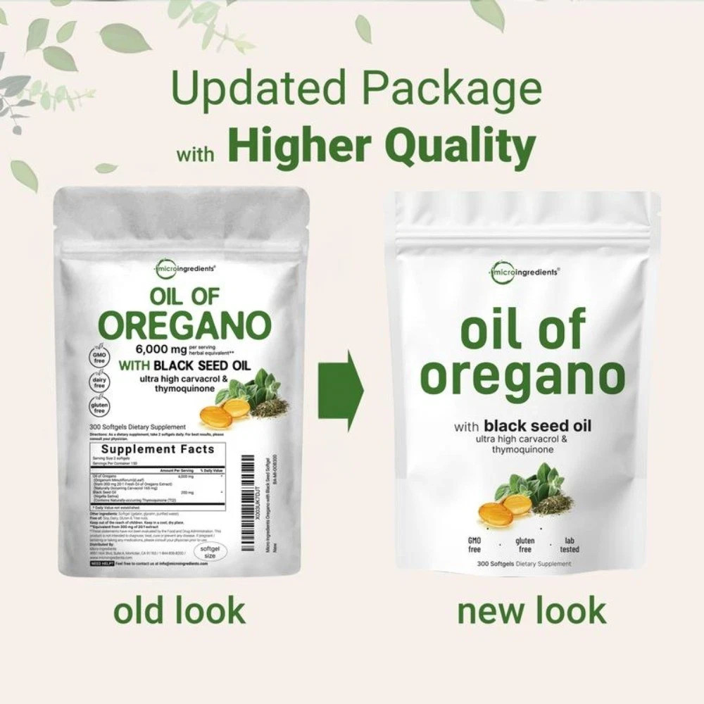 1-3X Micro Ingredients Oil of Oregano Softgels 6000mg Per Serving,900 Count