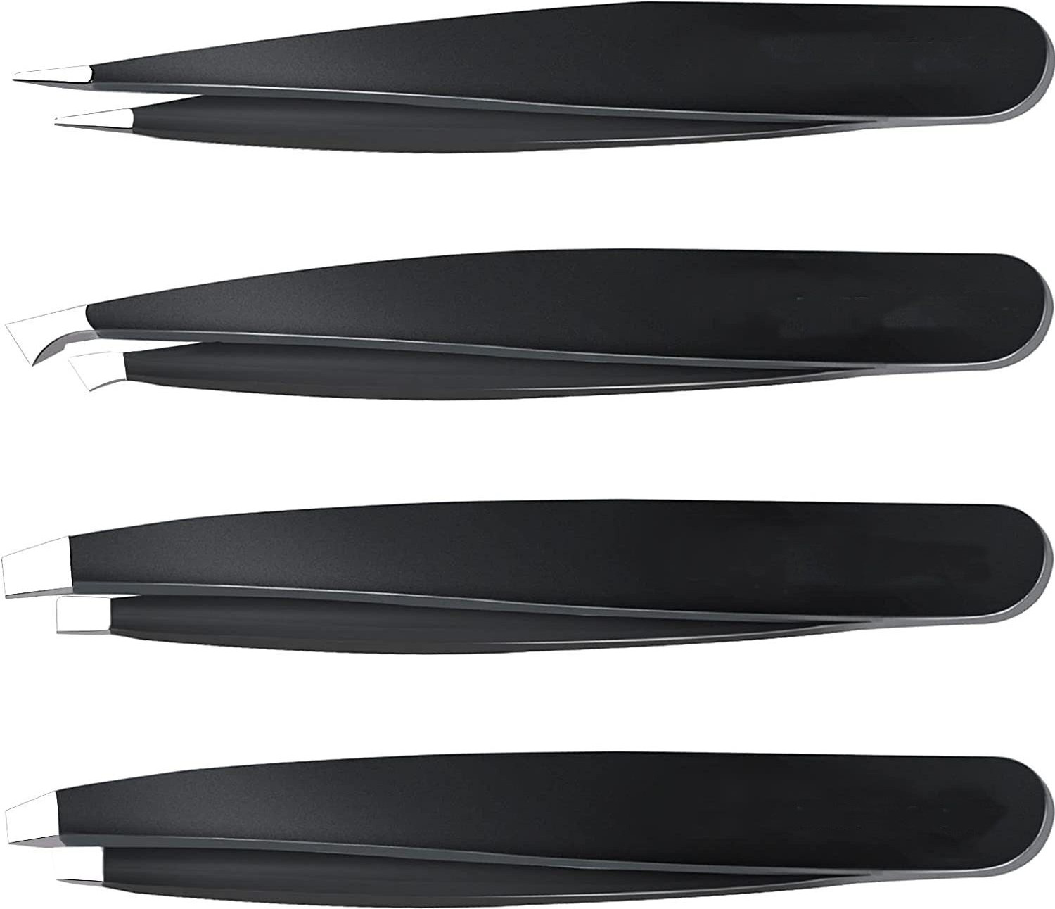 Eyebrow Tweezers Clip 4Piece Hair Beauty Pluckers for Removing Facial Hair
