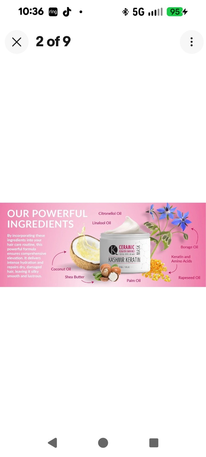Kashmir Keratin hair mask Ceramic Mask 16 fl.oz