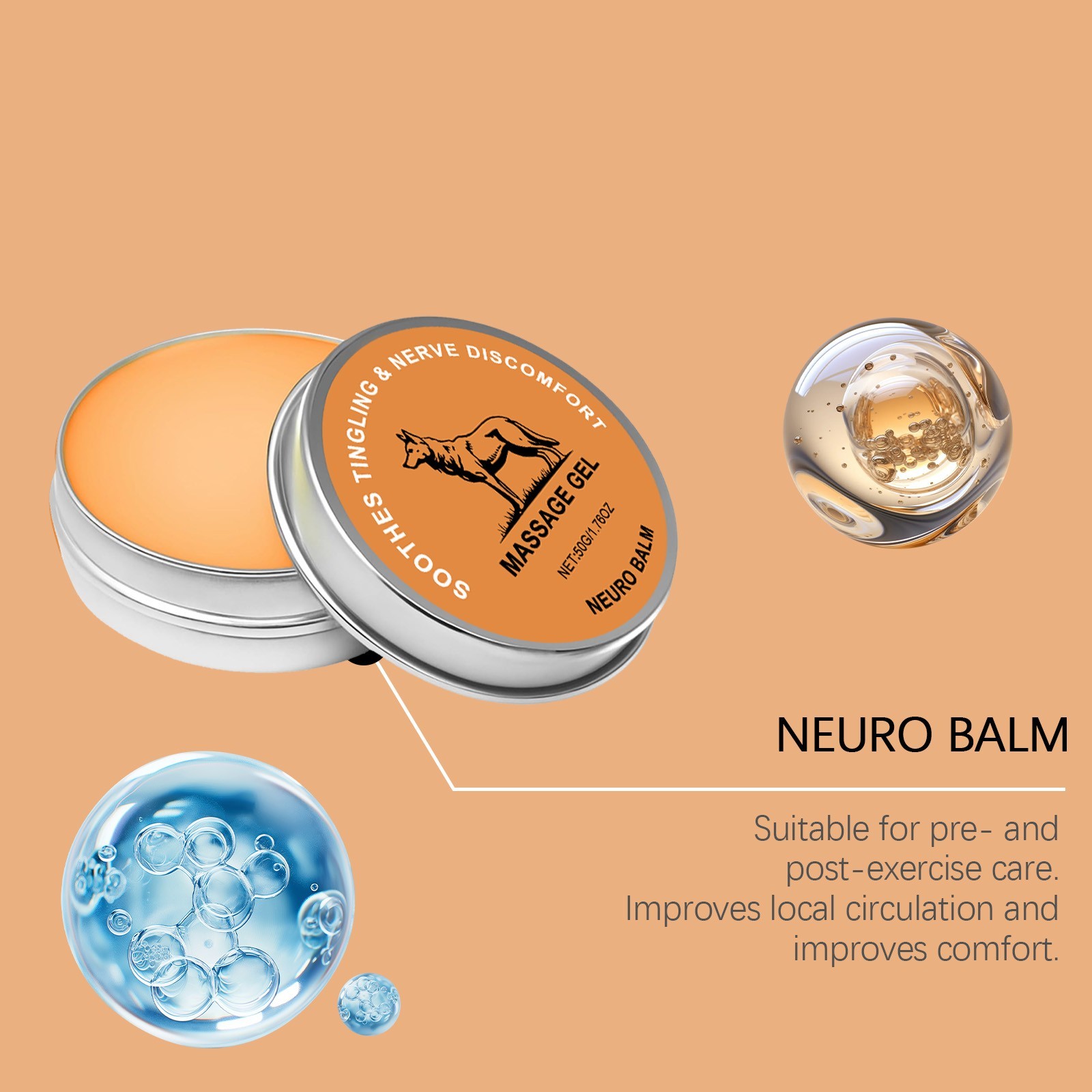 Therawolf Neuro Balm, Nerve Relief Balm for Neuropathy, Natural Joint Care 50g