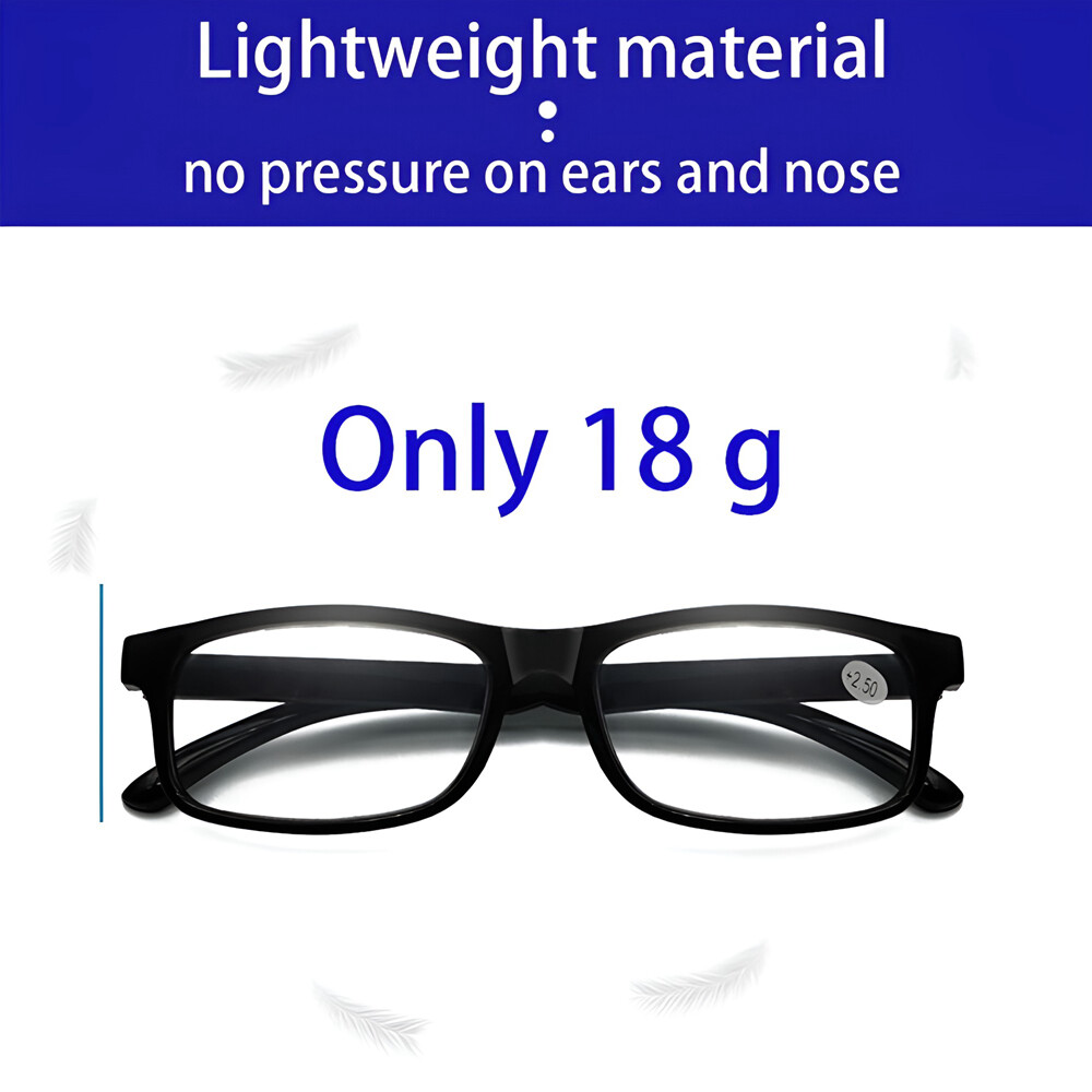 4 Pair Rectangular Power Reading Reader Glasses For Mens Womens 1-3
