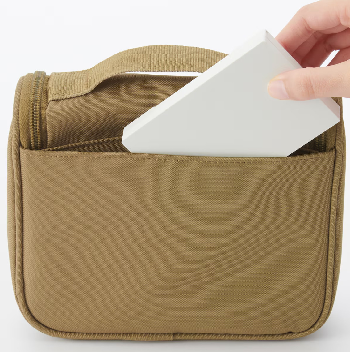 MUJI Hanging Toiletry Case biege 16x19x6cm