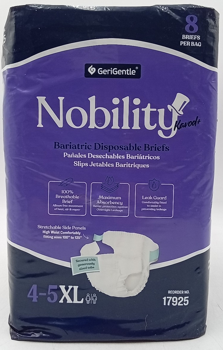 Nobility 4XL-5XL Adult Unisex Briefs Women Men 8 Bariatric Disposable