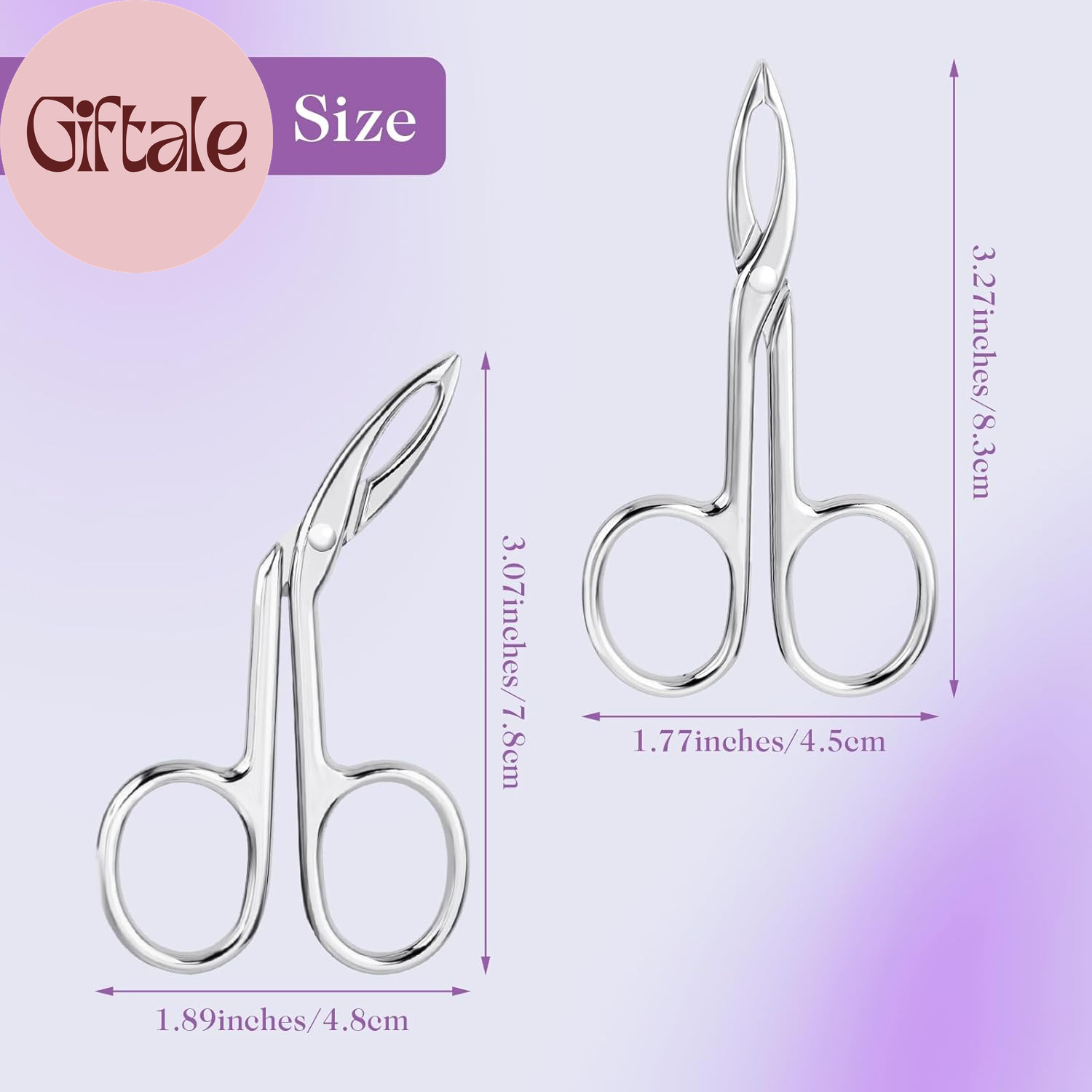 4 Pieces Eyebrow Tweezers Scissor Handle Set Flat Straight Tip Hair Plucker and