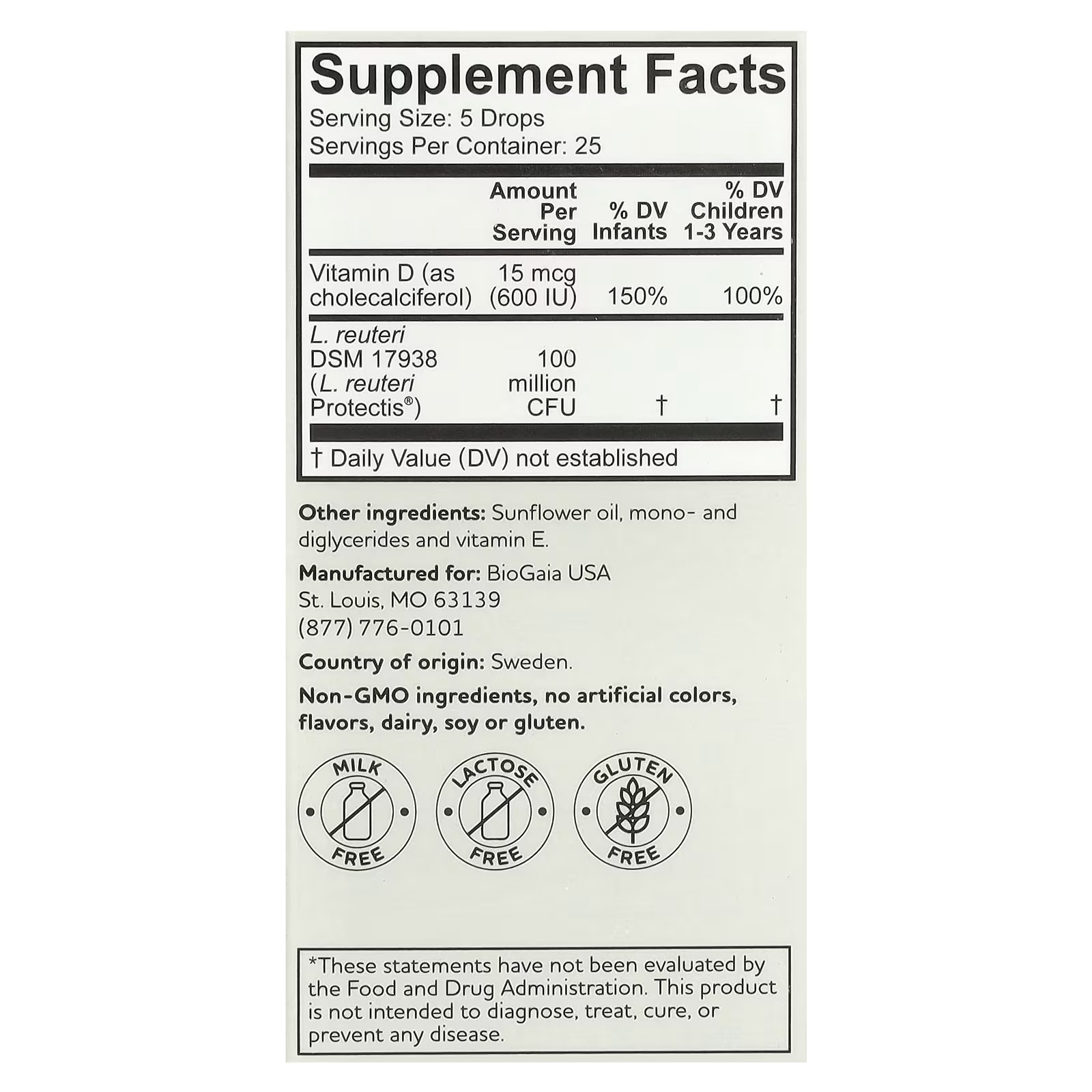 2 X BioGaia, Protectis Baby, Immune Active Probiotic Drops, 0-36 Months, 0.17 fl