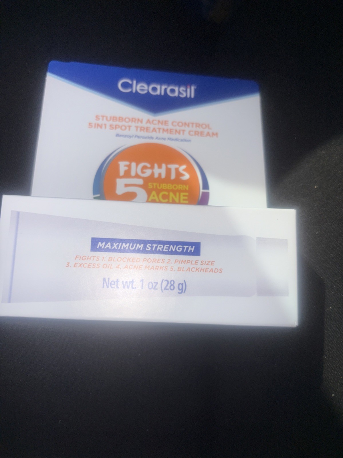 Clearasil Benzoyl Peroxide Stubborn Acne Spot Treatment Cream 1 oz EXP 2026/12