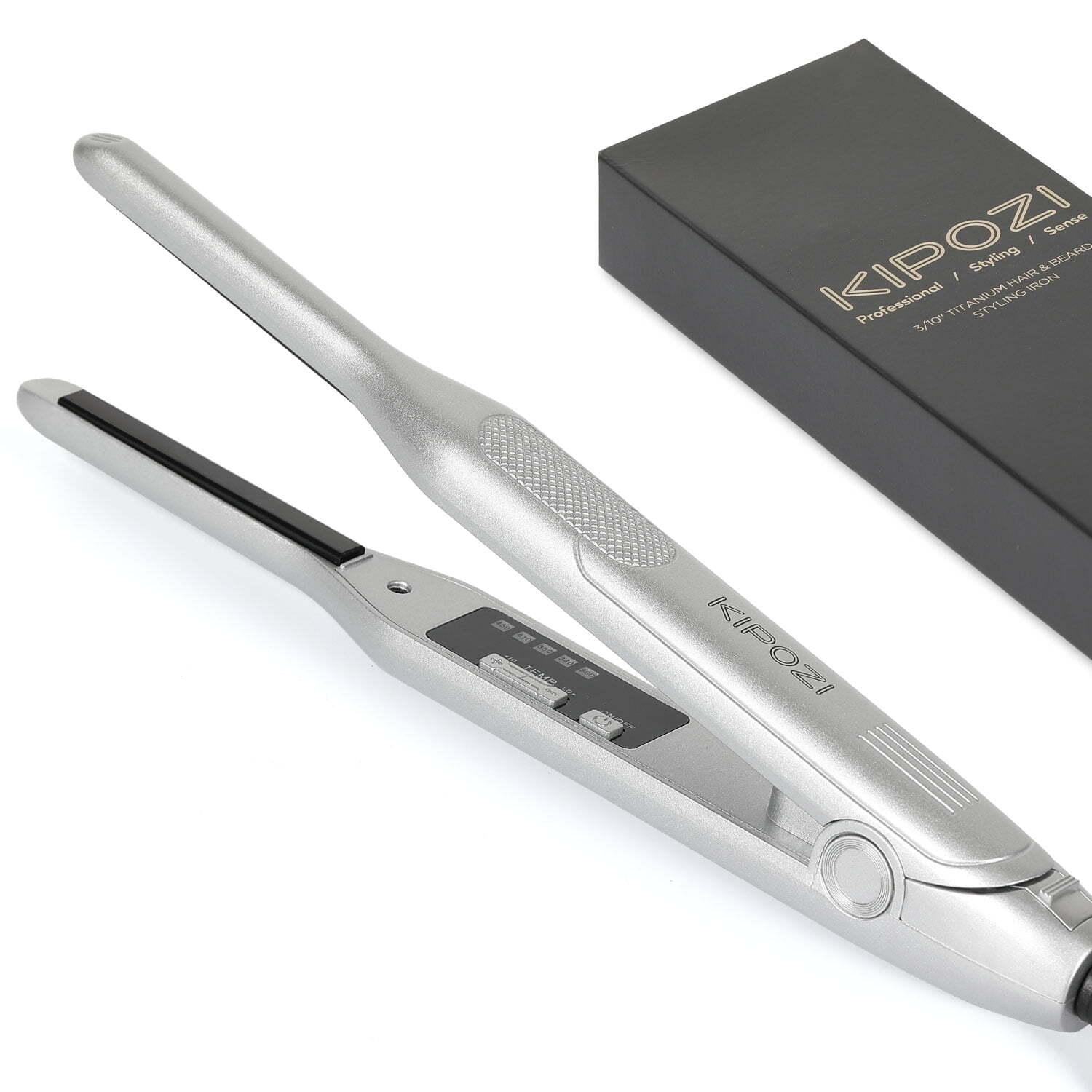 KIPOZI 3/10″ Titanium Mini Pencil Flat Iron Straightener Curler for Short Hair