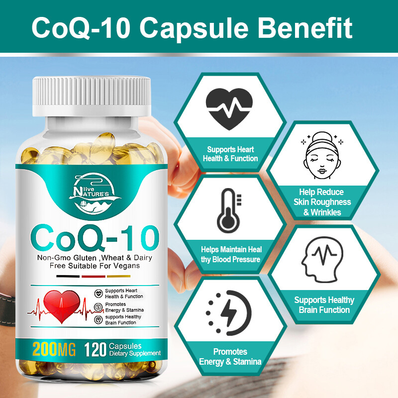 (2 Pack)CoQ-10 CoEnzyme Q-10 200mg Support Heart Health,High Potency 240 Capsule