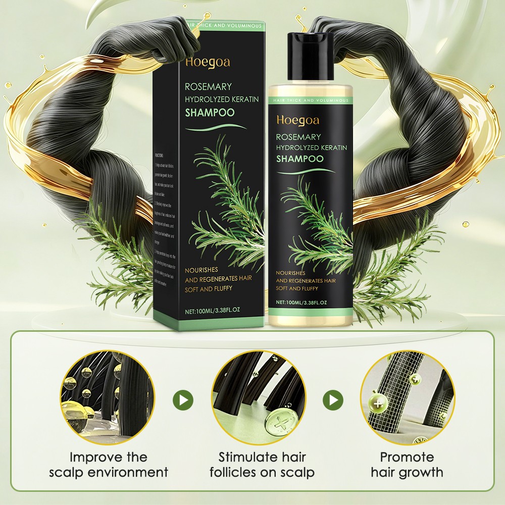 3PCS Organic Rosemary Hair Growth Shampoo for Natural Thickening & Strengthening