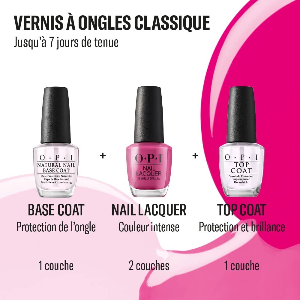 OPI Nail Polish Top and Base Coat, Protective High-Gloss Shine, 0.5 Fl Oz
