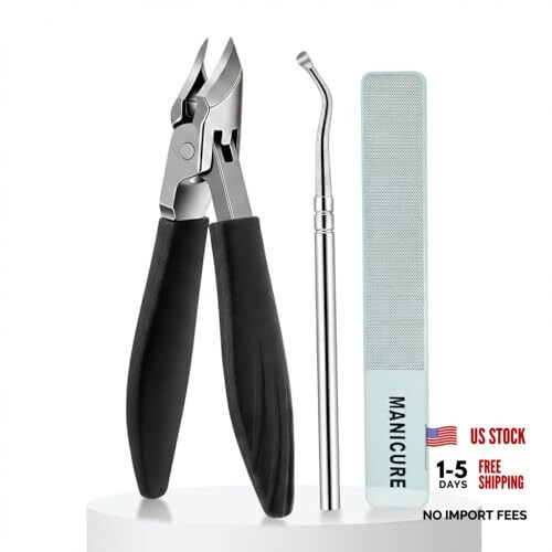 Nail Clippers Set for Seniors Thick Toenails, Ingrown 30° Slanted Eagle black