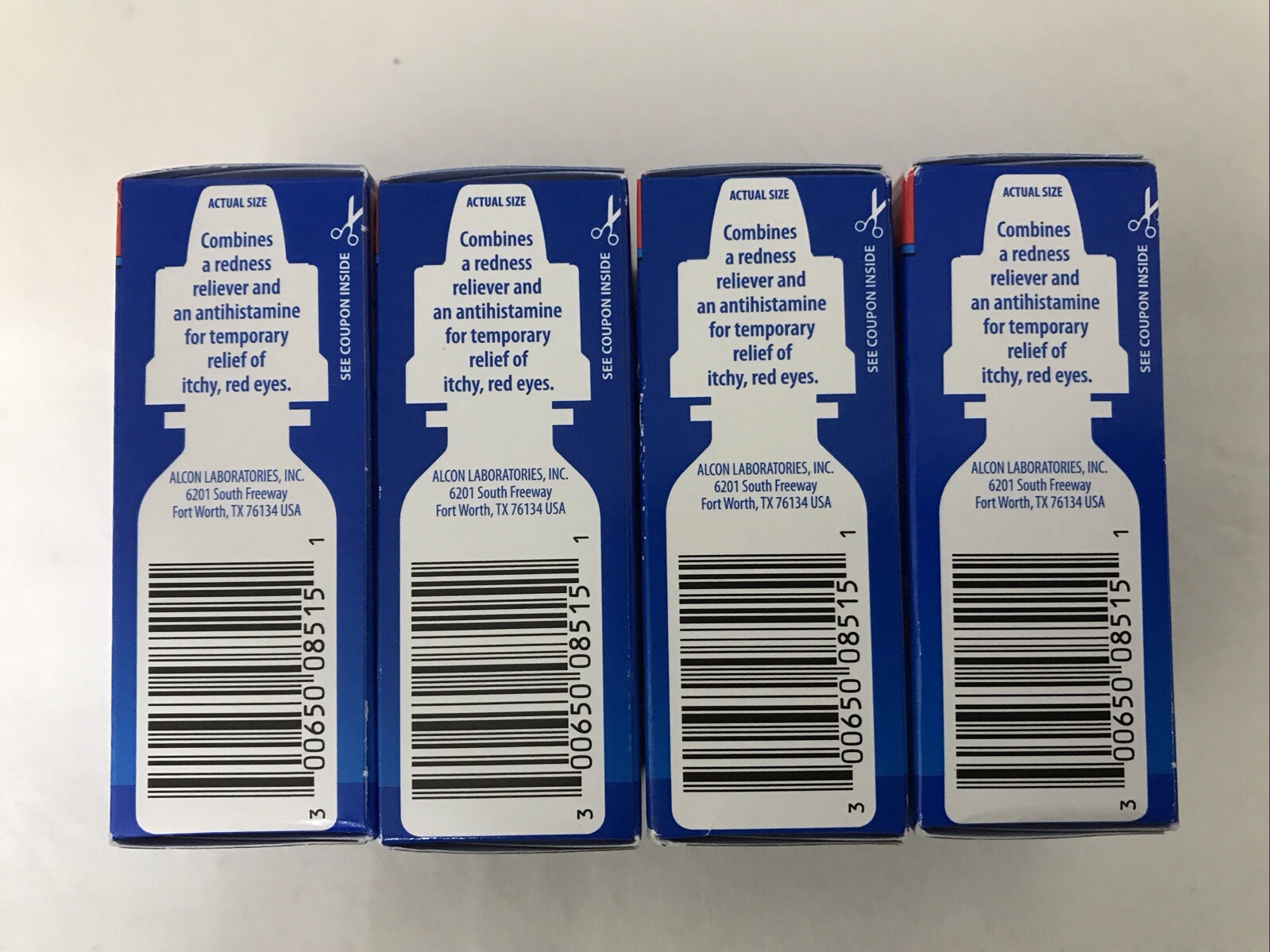 Exp 05/2027) 4 Boxes Naphcon A Eye Allergy Relief Drops 15 ml(0.5oz)